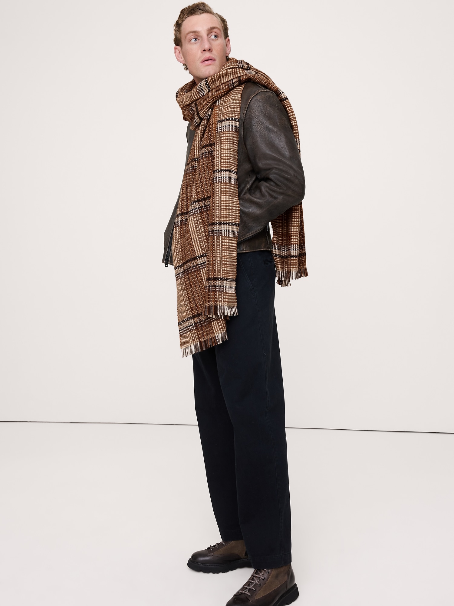 Image number 5 showing, Italian Plaid Wool-Blend Scarf