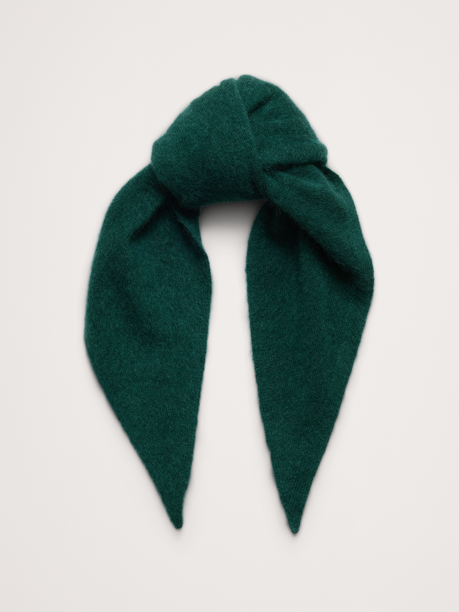 Brushed Wool-Cashmere Triangle Scarf - Highland Green