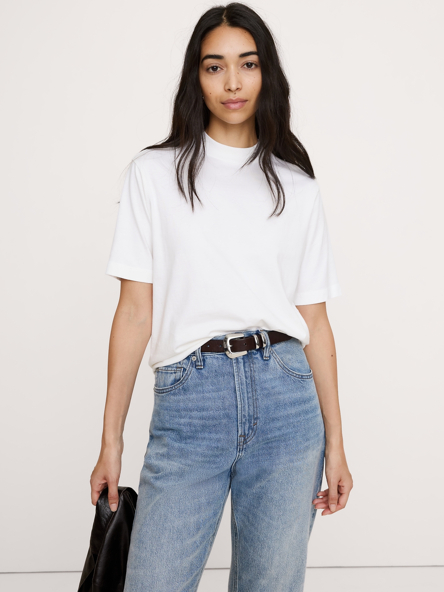 Image number 3 showing, Vintage Cotton Mock-Neck T-Shirt