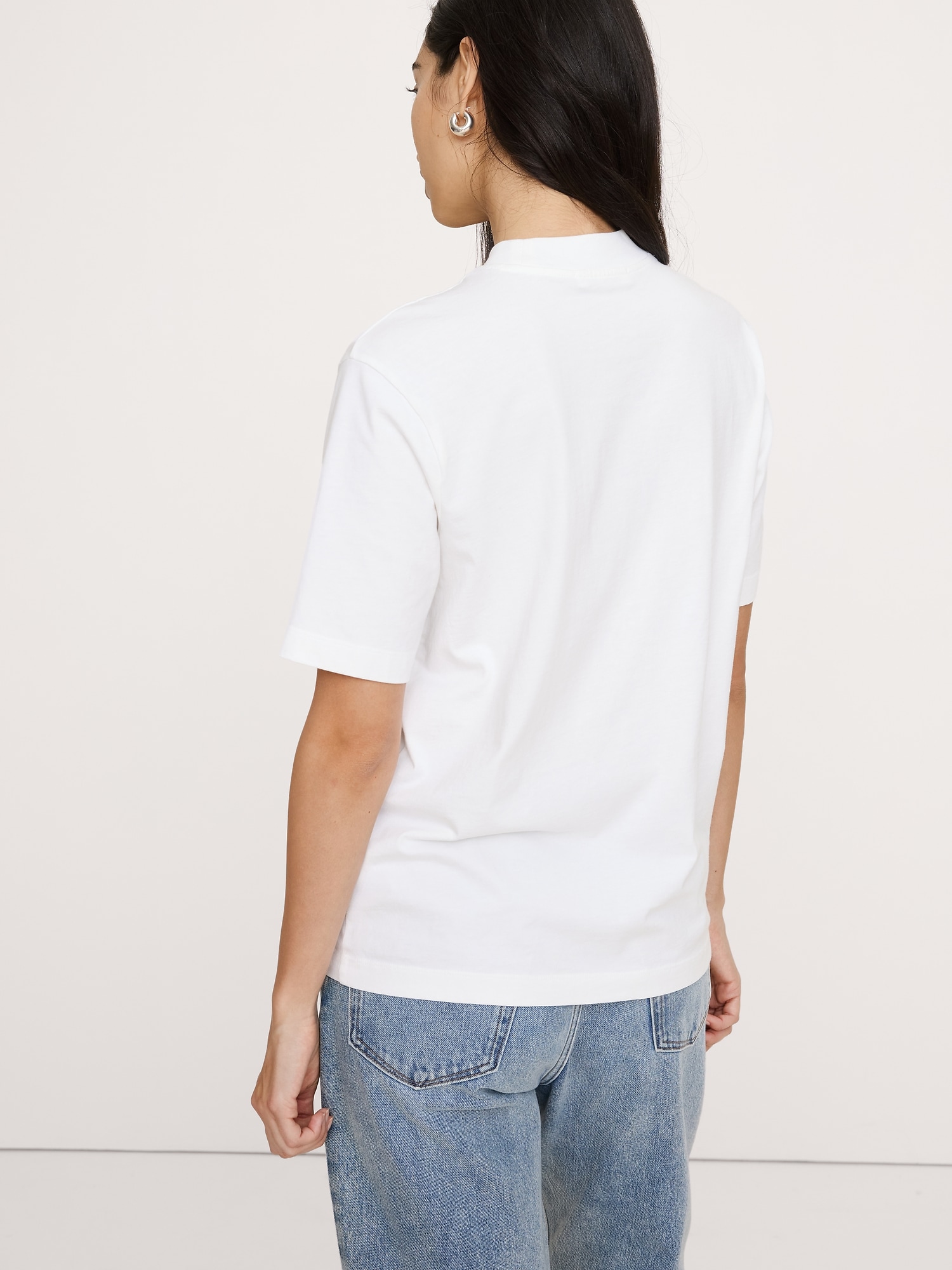 Image number 2 showing, Vintage Cotton Mock-Neck T-Shirt