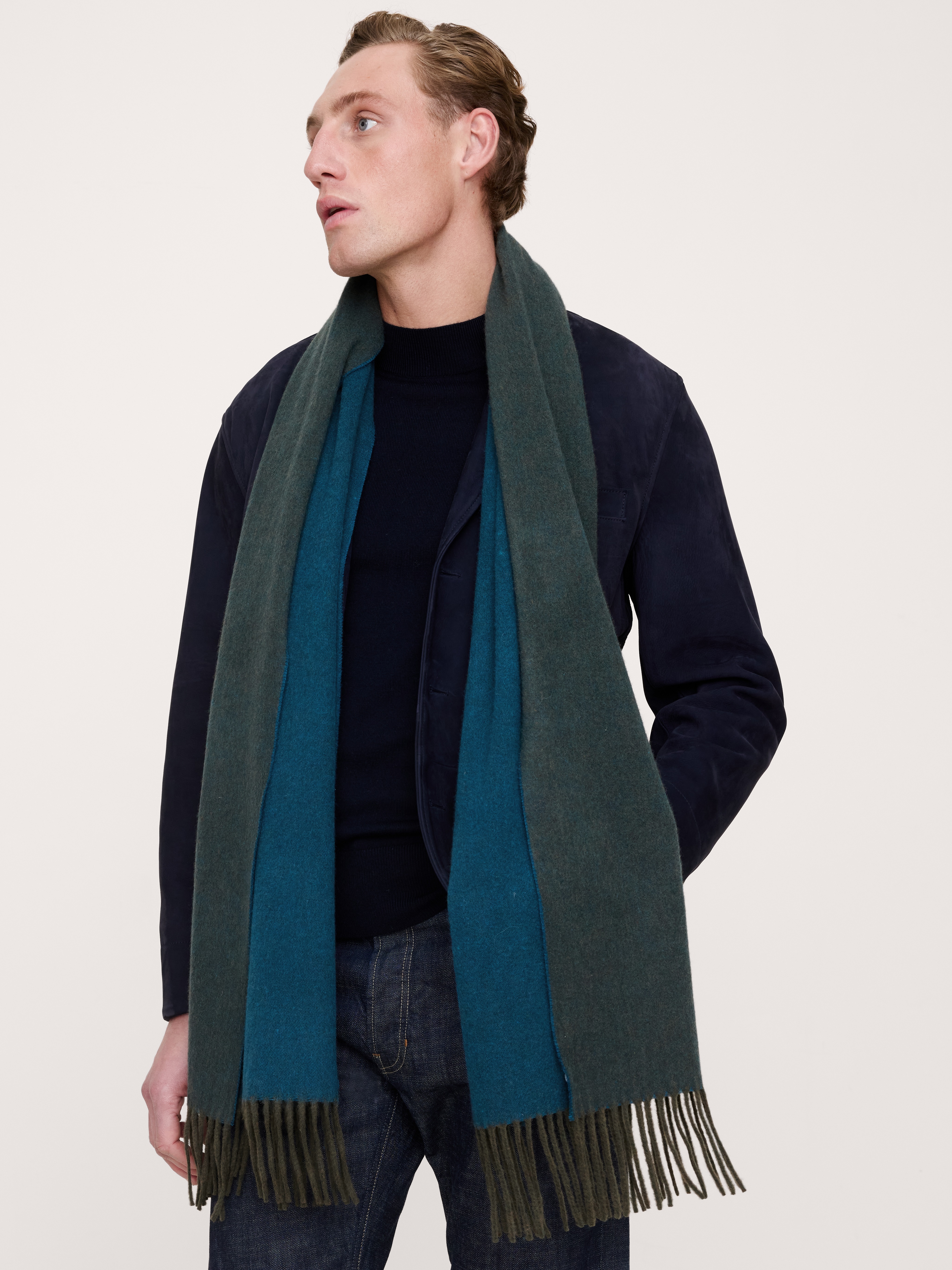 Italian Wool-Cashmere Scarf - Multi - View 15