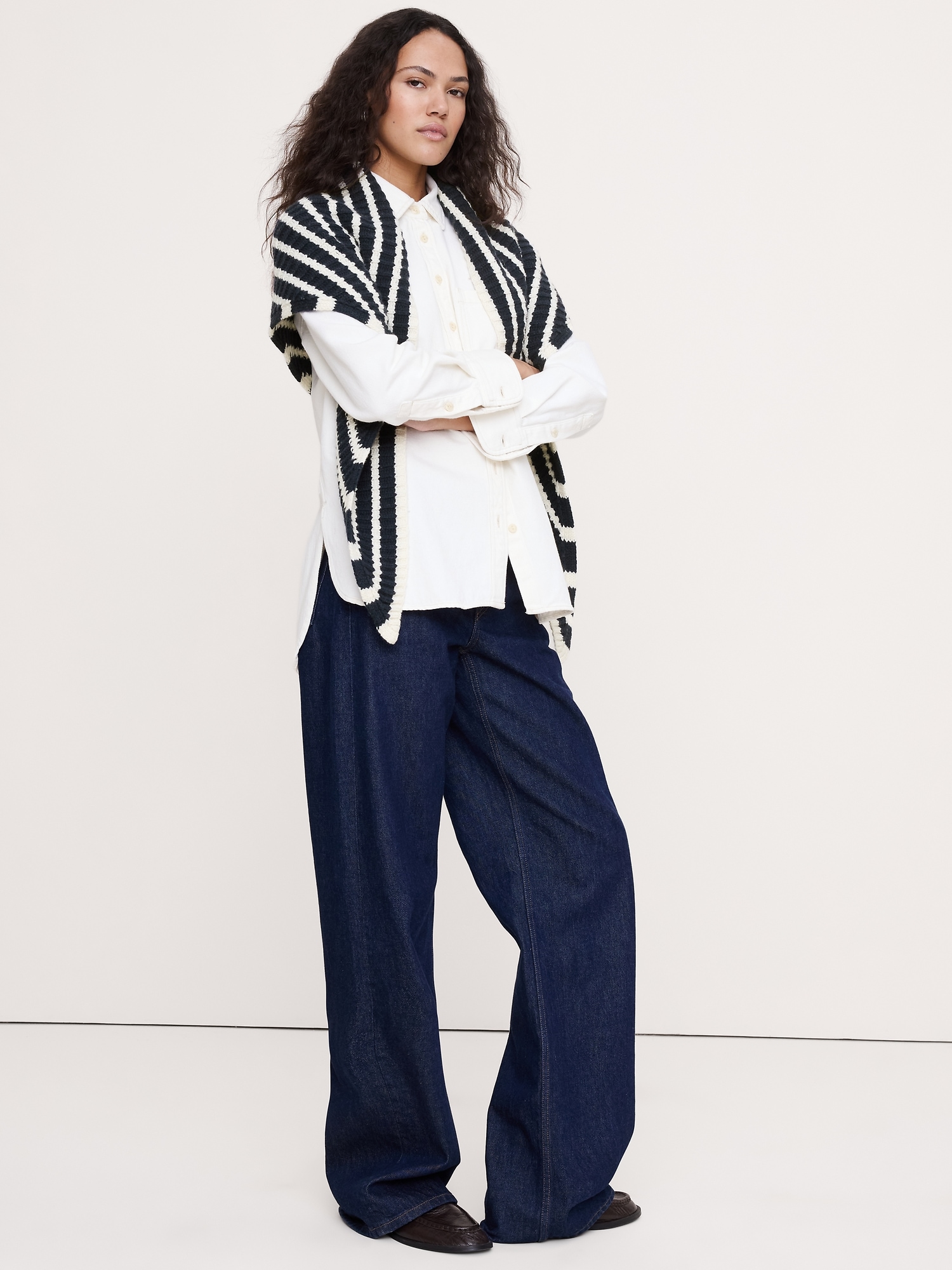 Image number 3 showing, Merino-Cotton Triangle Scarf