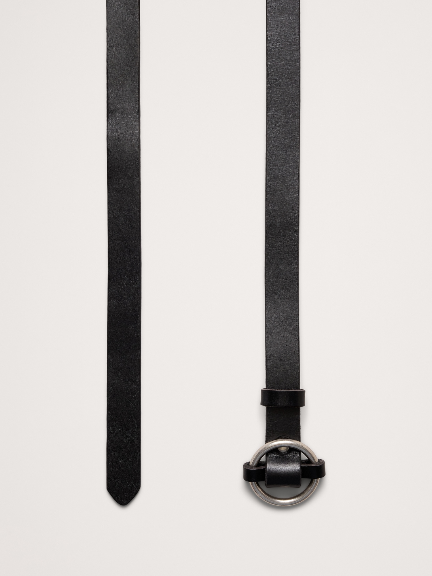 Image number 3 showing, Leather Circle-Buckle Skinny Belt
