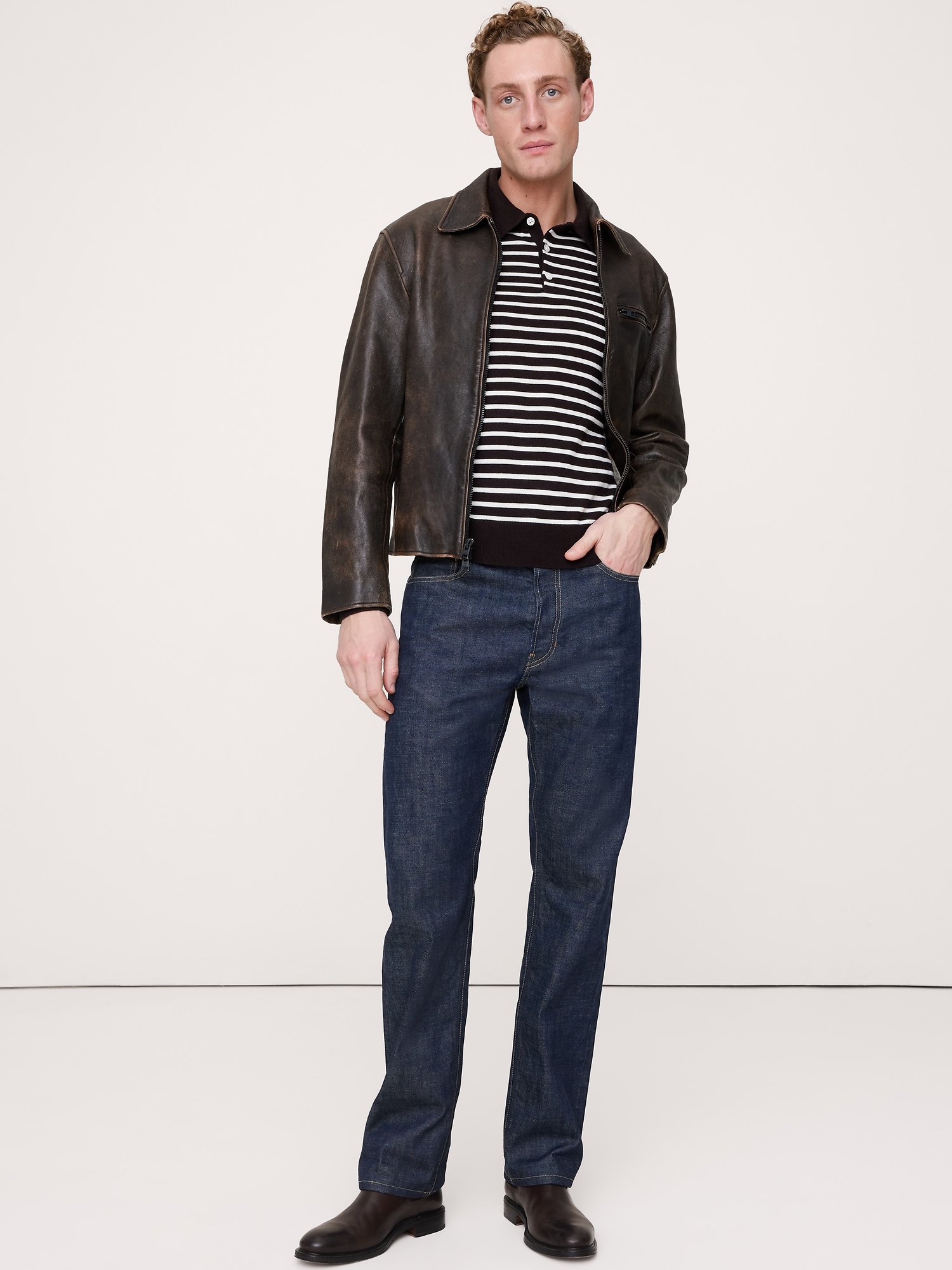 Image number 3 showing, Merino Stripe Long-Sleeve Sweater Polo