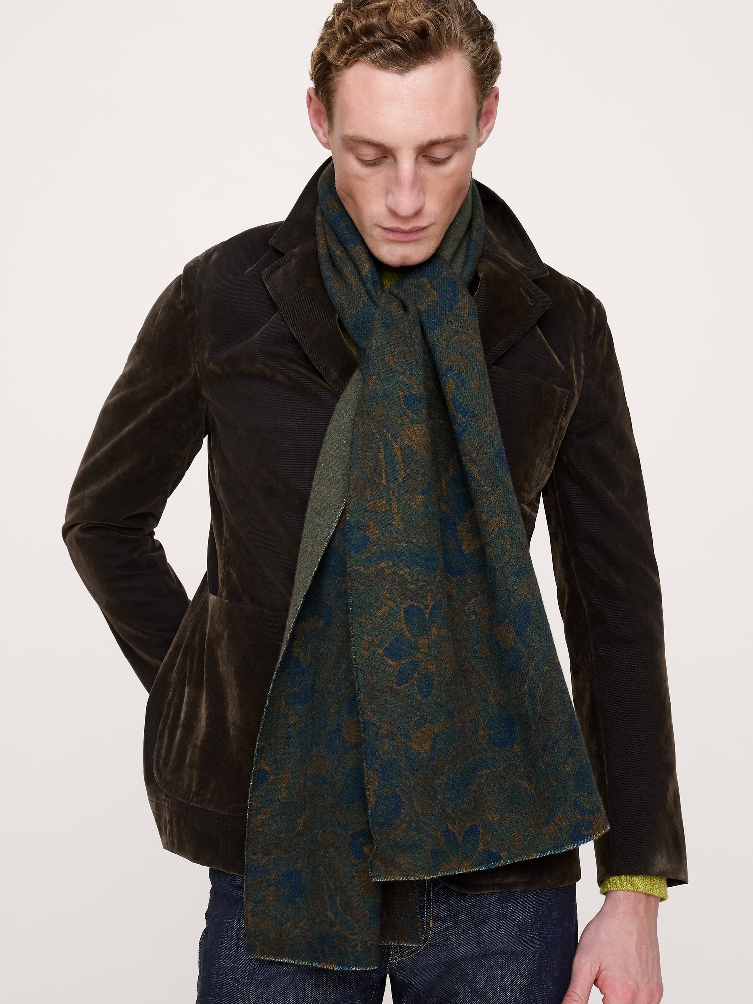 Image number 2 showing, Floral Wool-Blend Scarf