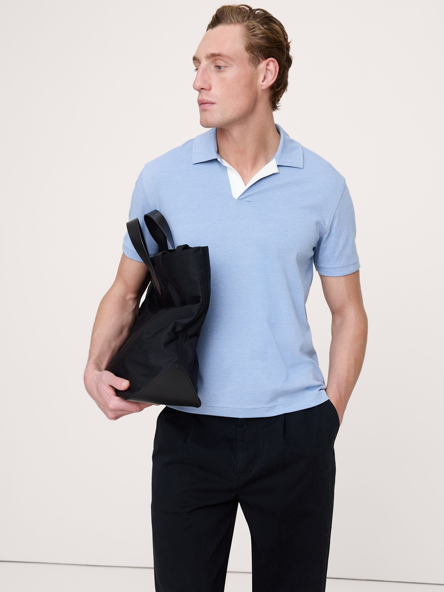 Luxury-Touch Stripe Polo
