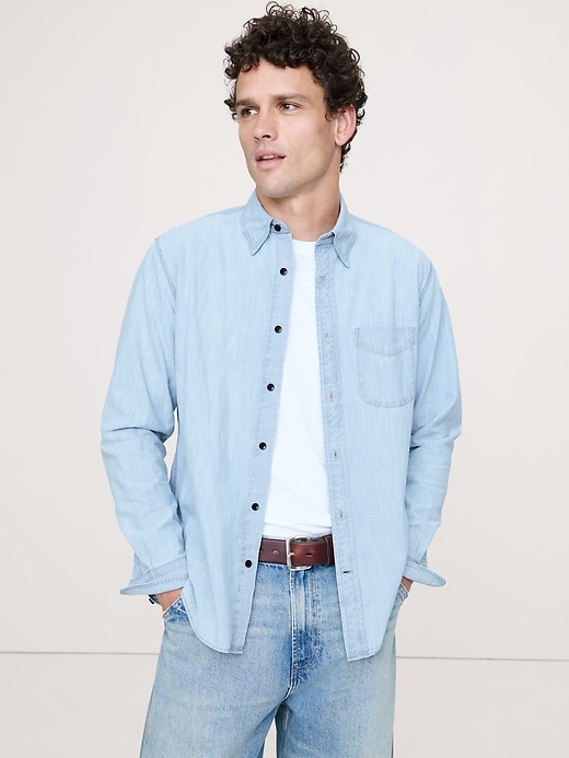 Standard-Fit Chambray Shirt