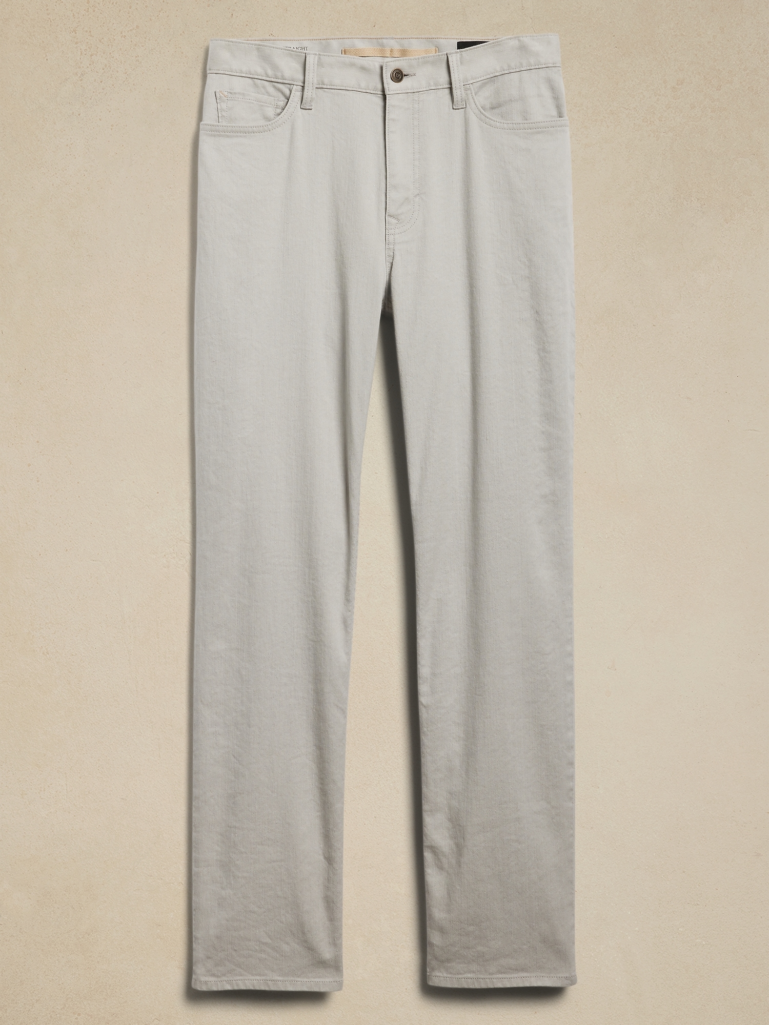 Slim Linen-Cotton Traveler Pant - Light Gray