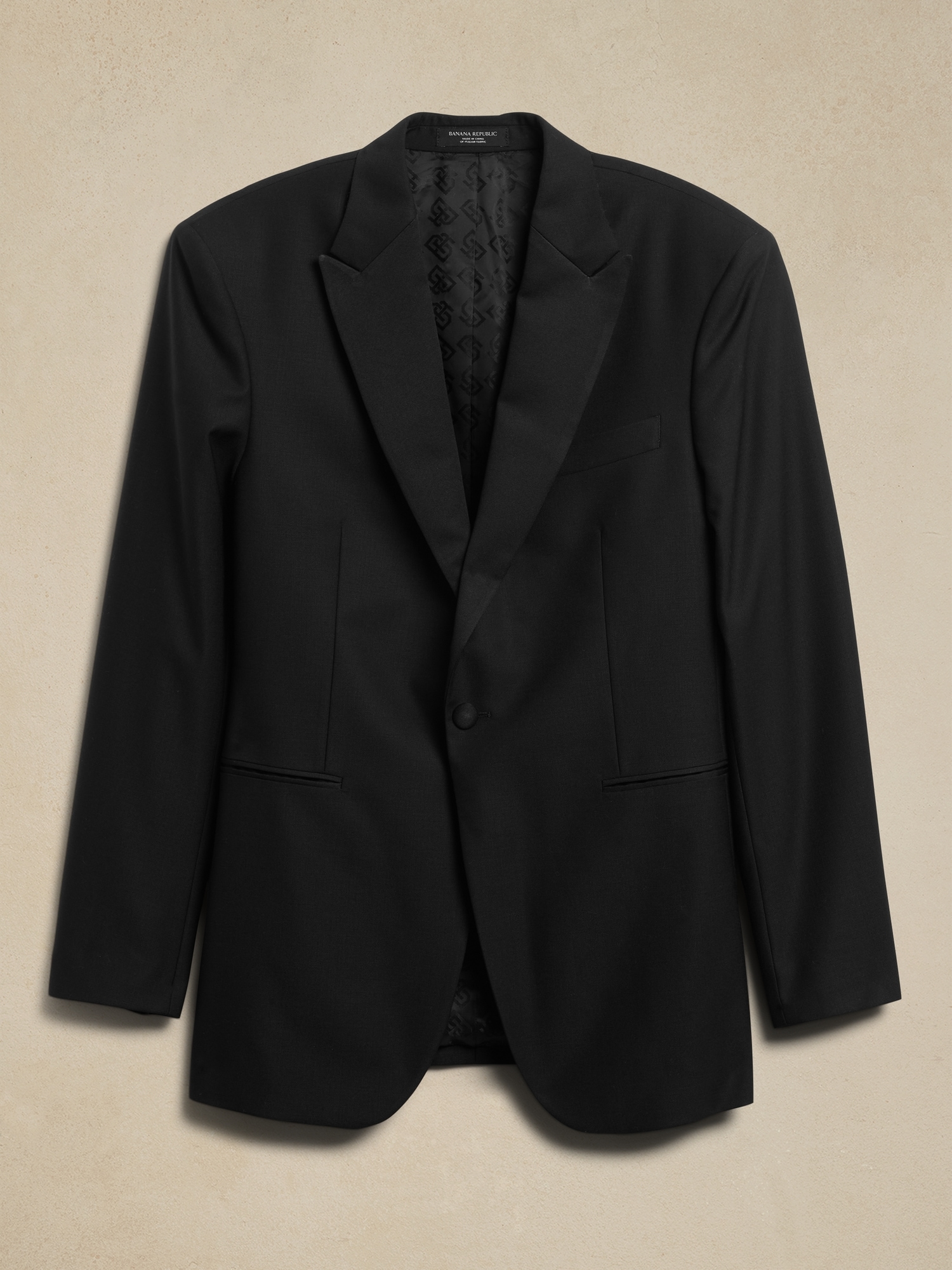 Italian Barathea Tuxedo Jacket - Black
