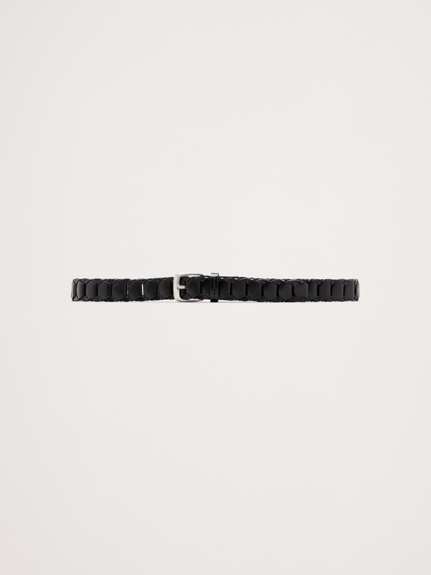 Мужской ремень Banana Republic Woven Leather Belt, цвет: Чёрный