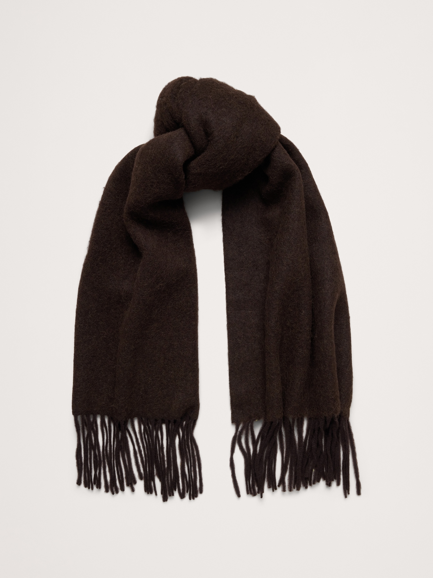 Brushed Alpaca-Wool Blend Scarf - Double Chocolate Brown