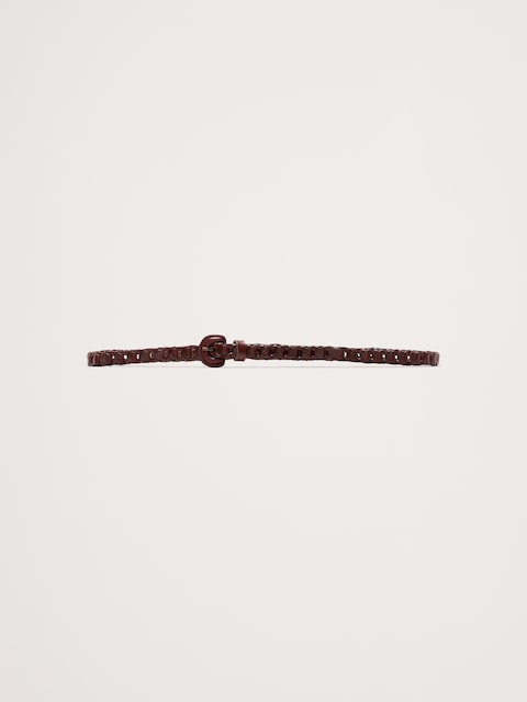Skinny Woven Leather Belt