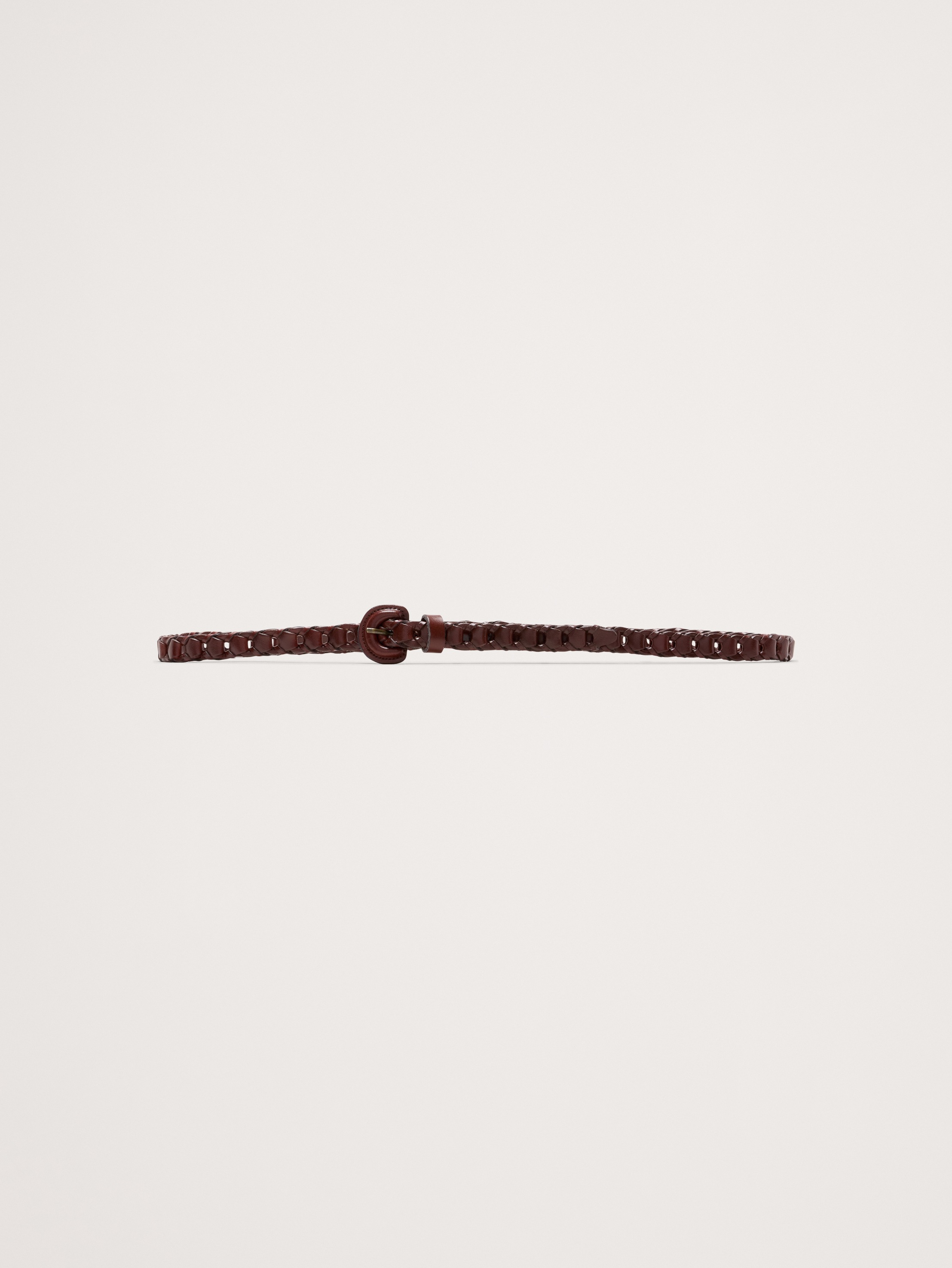 Skinny Woven Leather Belt