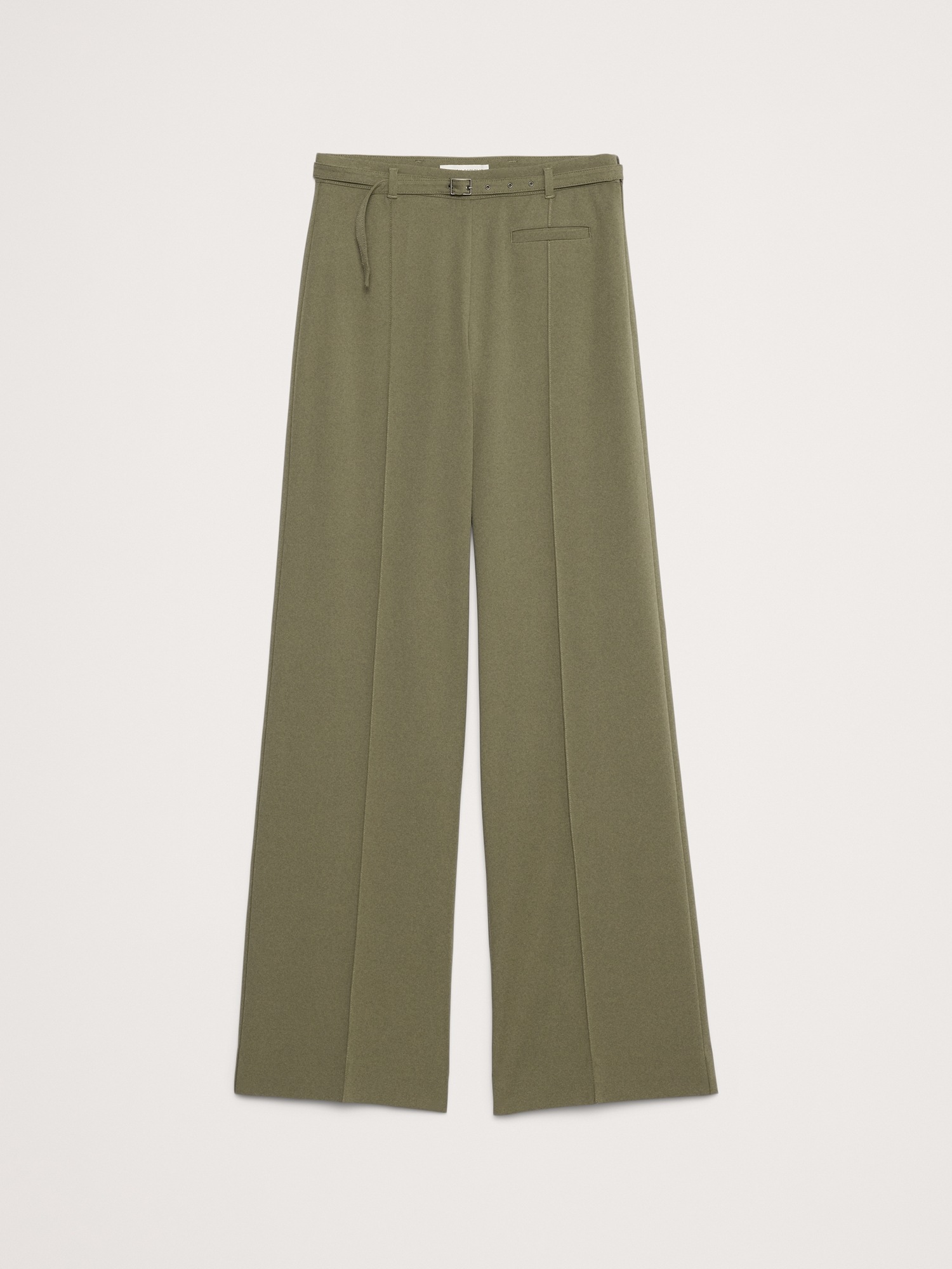 Женские брюки Banana Republic Mid-Rise Wide-Leg City Stretch Pant, цвет: Светлый оливковый зелёный — фото 4