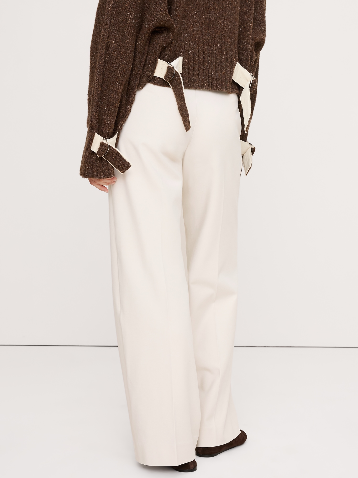 Image number 6 showing, Mid-Rise Wide-Leg City Stretch Pant