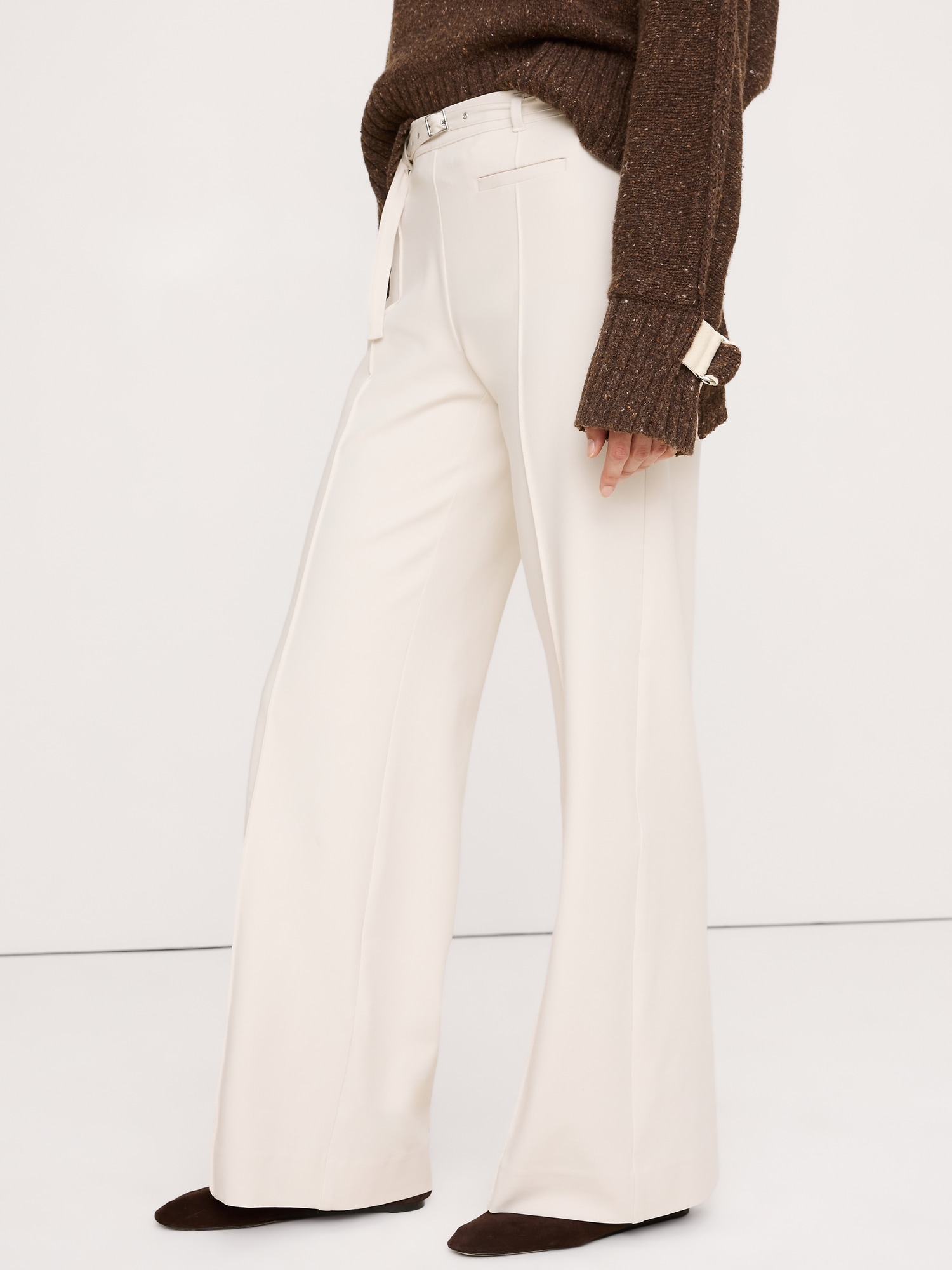 Image number 7 showing, Mid-Rise Wide-Leg City Stretch Pant