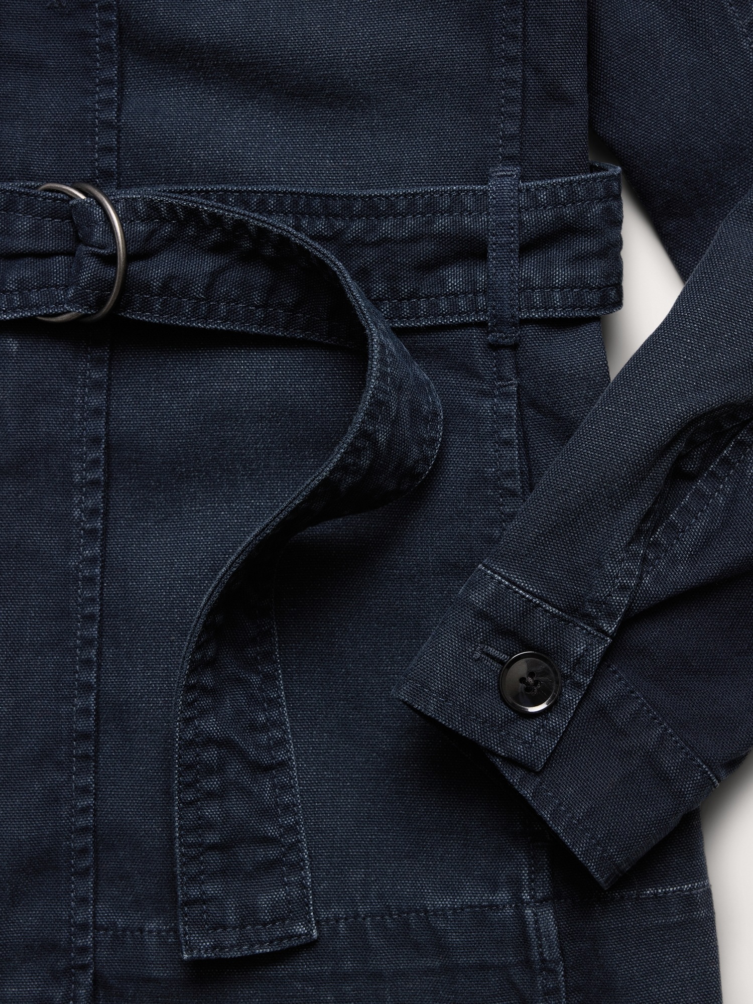 Женская куртка Banana Republic Cotton Canvas Shirt Jacket, цвет: Тёмно-синий — фото 5