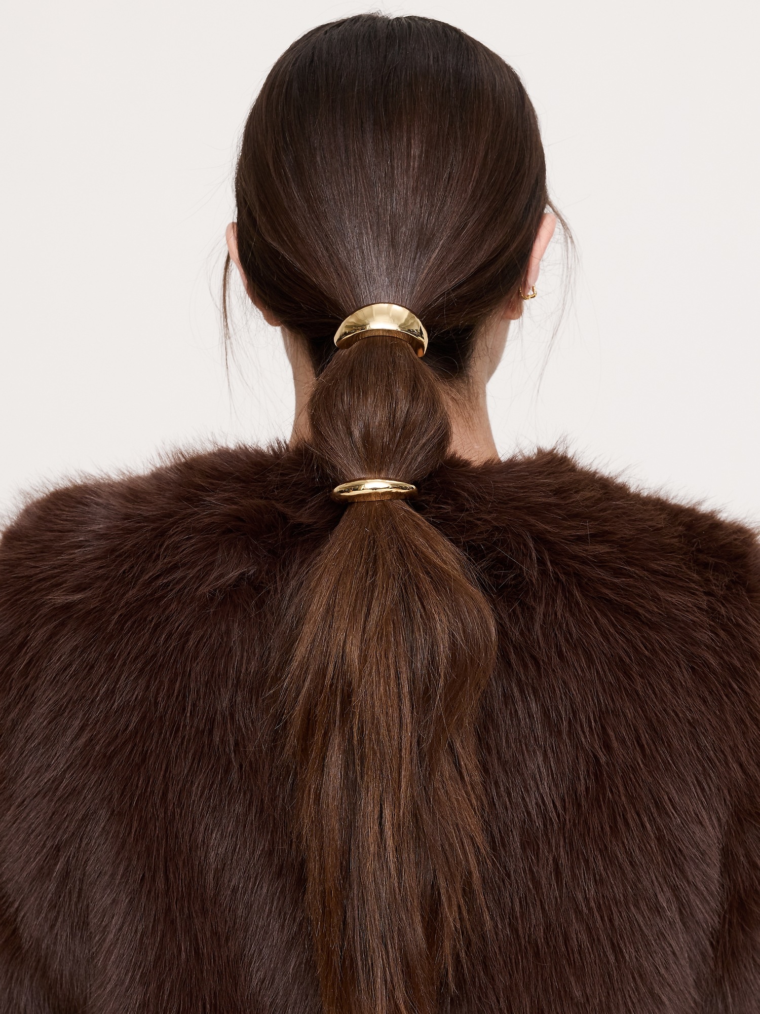 Женские аксессуары для волос Banana Republic Metal Accent Hair Tie 2-Pack, цвет: Золотой — фото 2