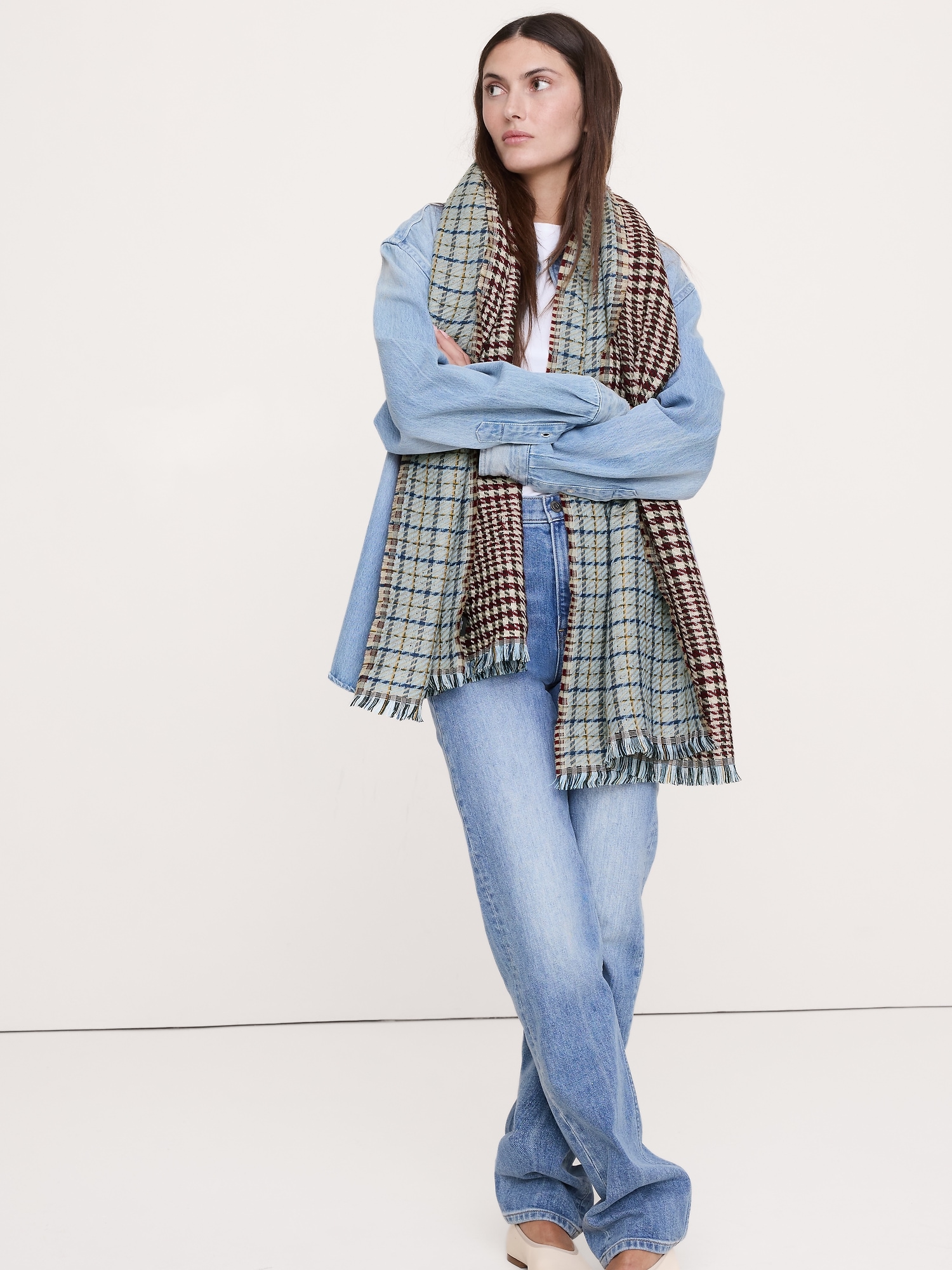 Image number 2 showing, Long Embroidered Scarf by Vismaya