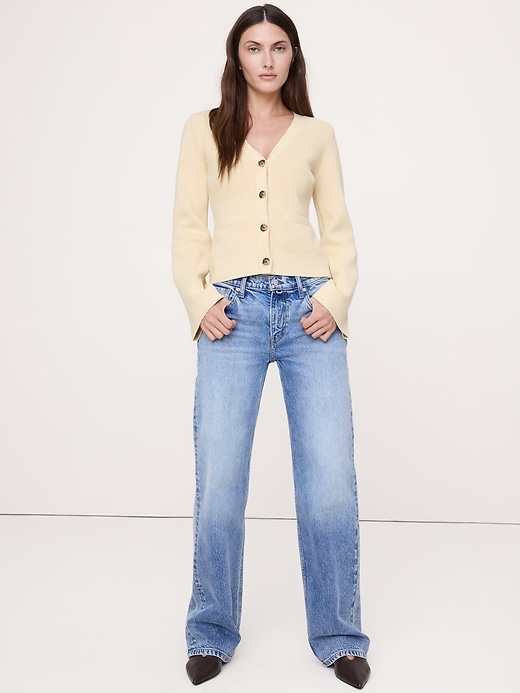 Eversoft Cotton-Silk Flare-Sleeve Cardigan