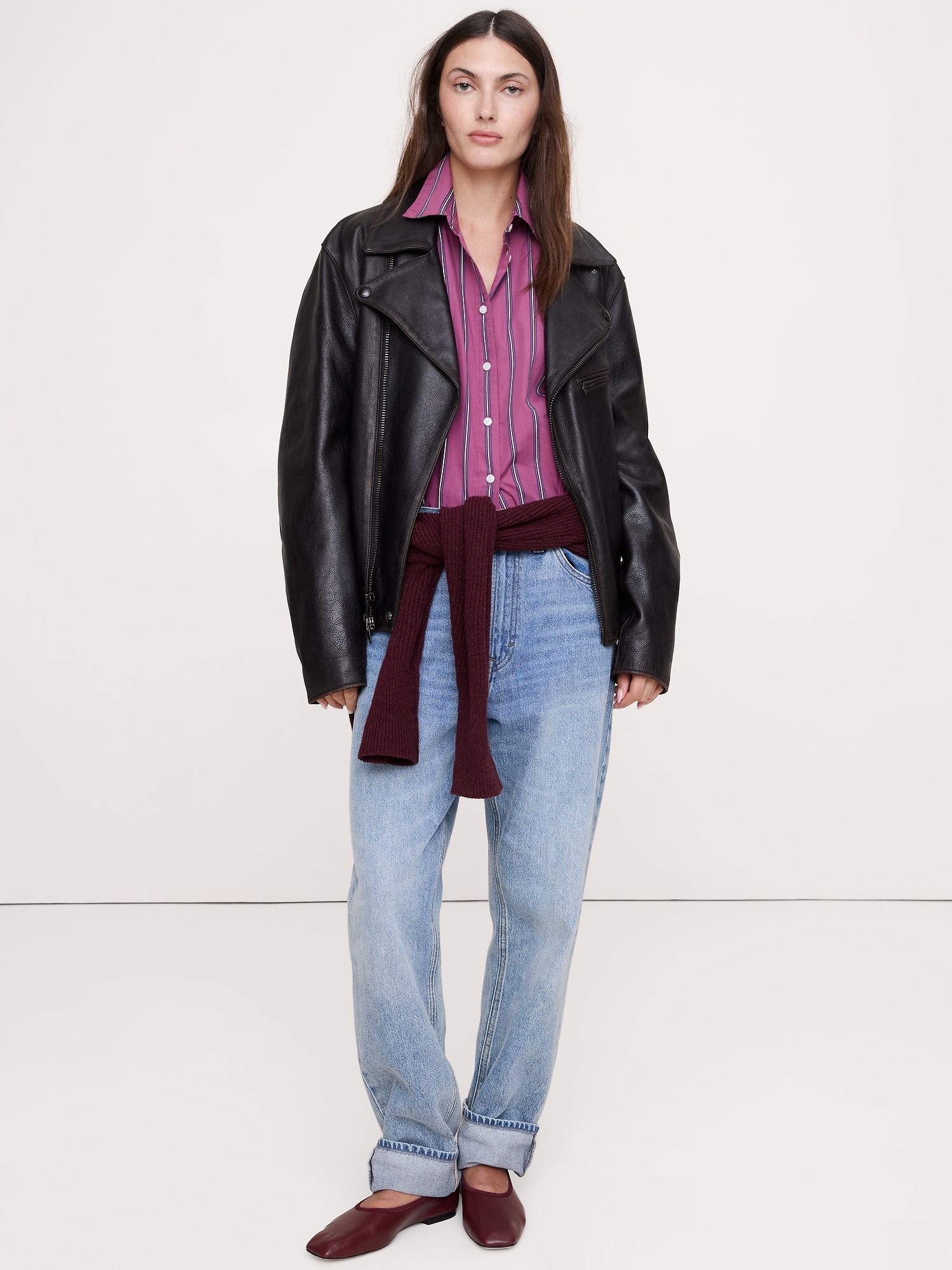 Image number 4 showing, Cotton Poplin Curve-Hem Shirt