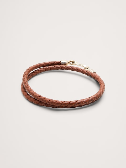 Euro Braided Leather Double Wrap by Caputo & Co
