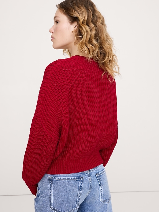 Chunky Cotton Crew-Neck Sweater | Banana Republic