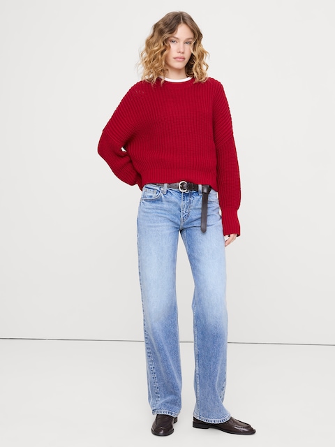 Chunky Cotton Crew-Neck Sweater