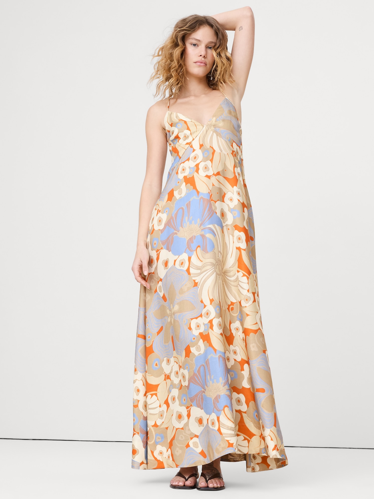 Viscose-Linen Maxi Dress