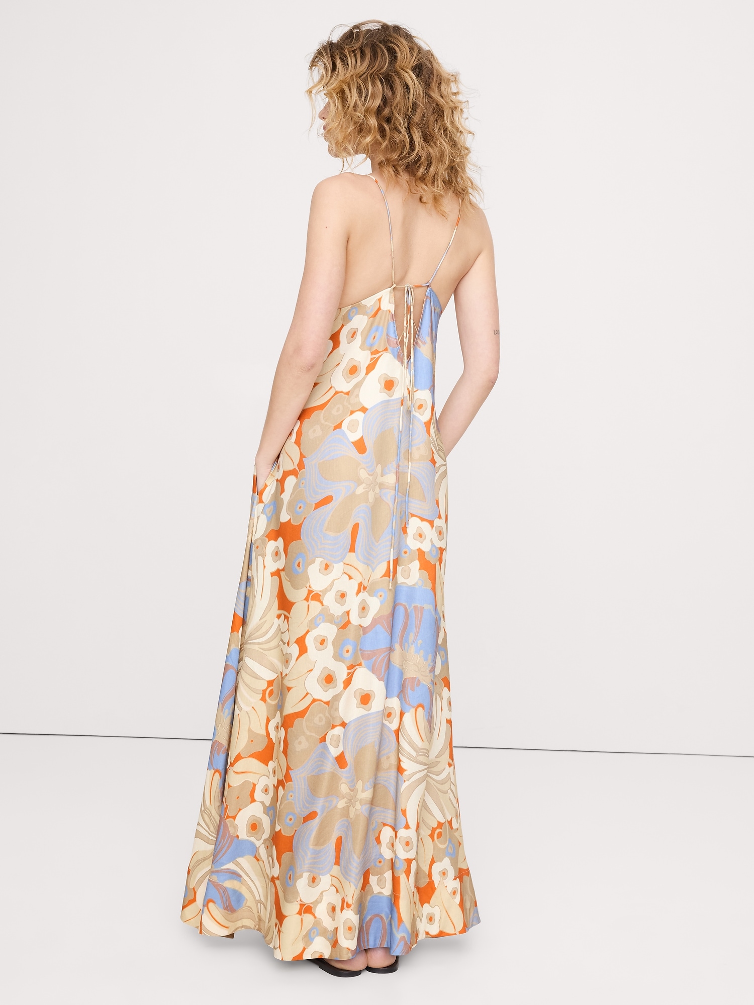 Image number 3 showing, Viscose-Linen Maxi Dress