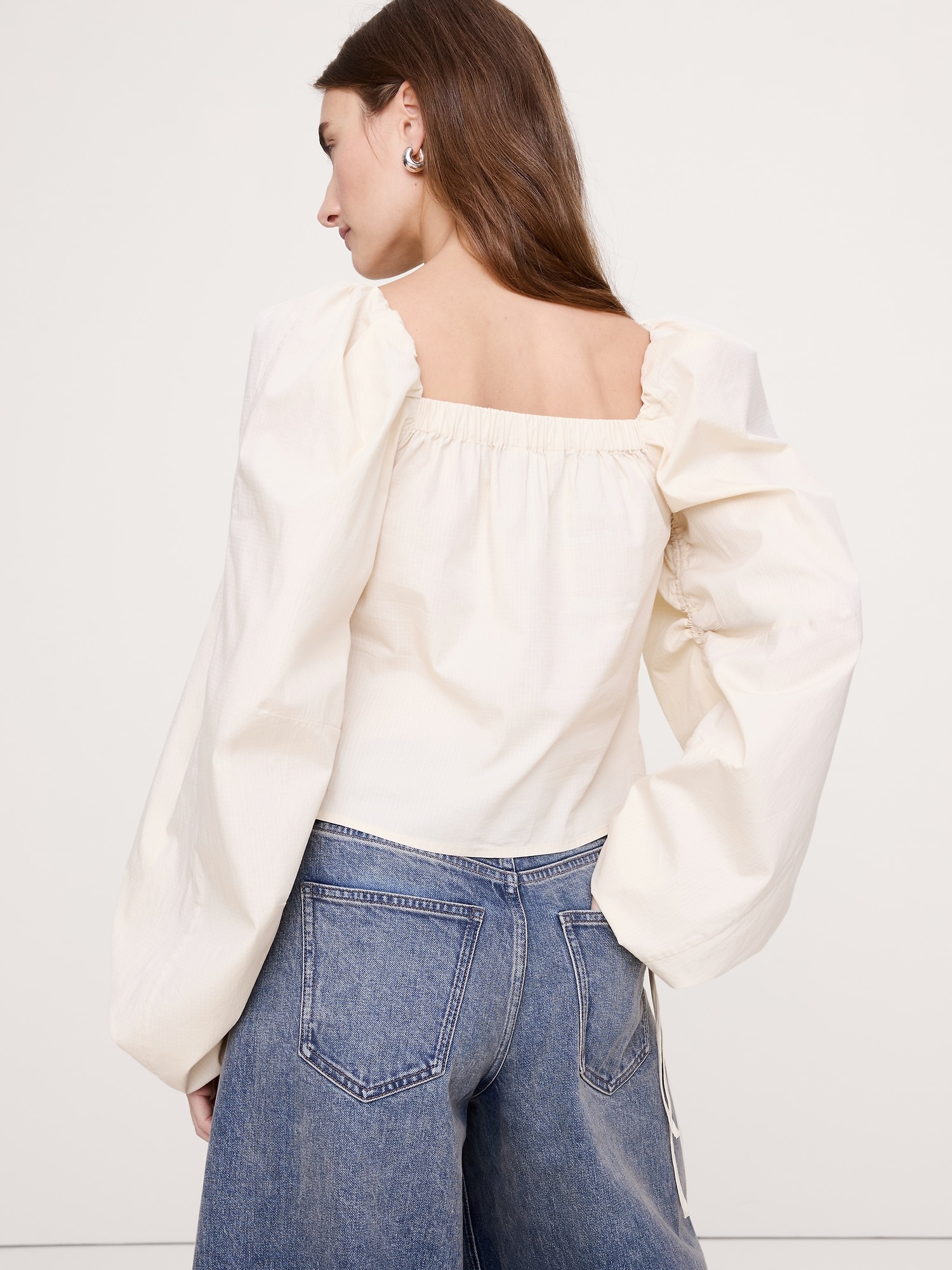 Image number 2 showing, Stretch-Cotton Square-Neck Top