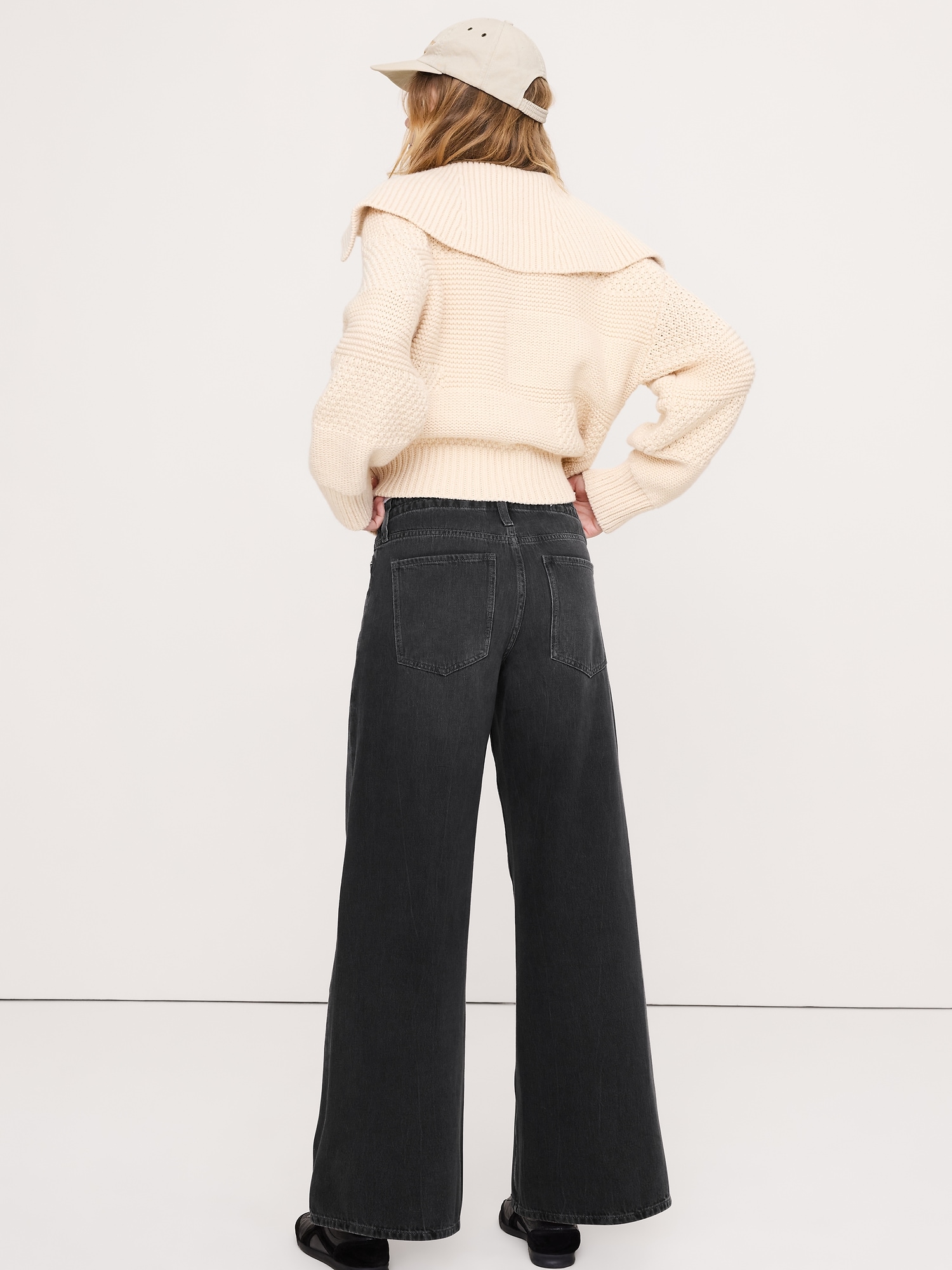Image number 2 showing, Mid-Rise Wide-Leg Drawstring Jean