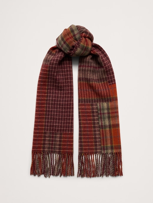 Mixed Plaid Wool-Blend Scarf