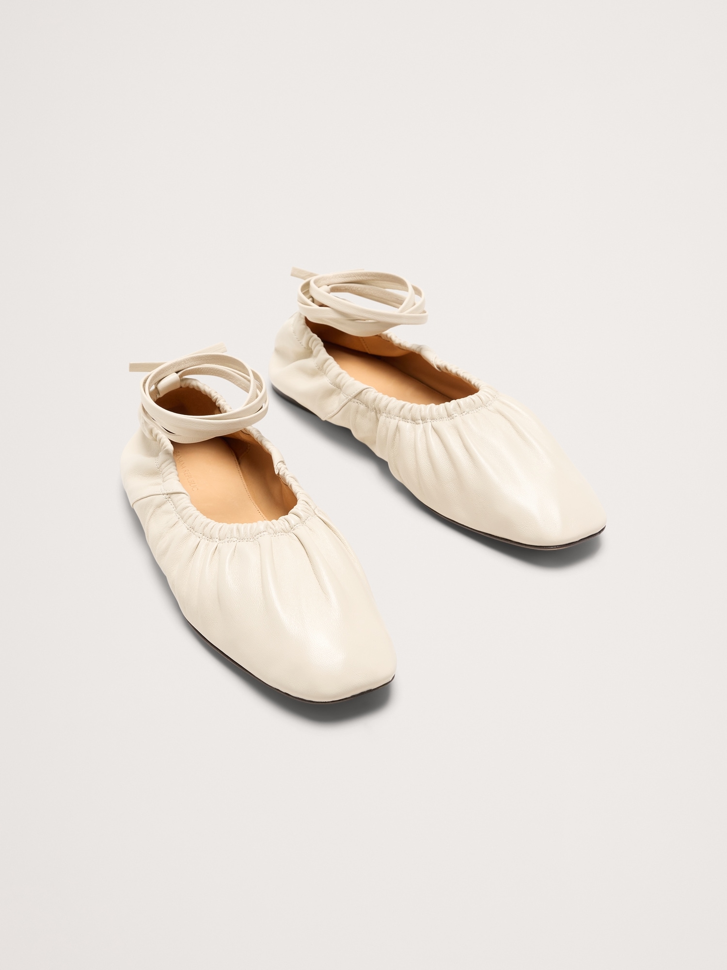 Image number 3 showing, Ruched Leather Ballet Flat