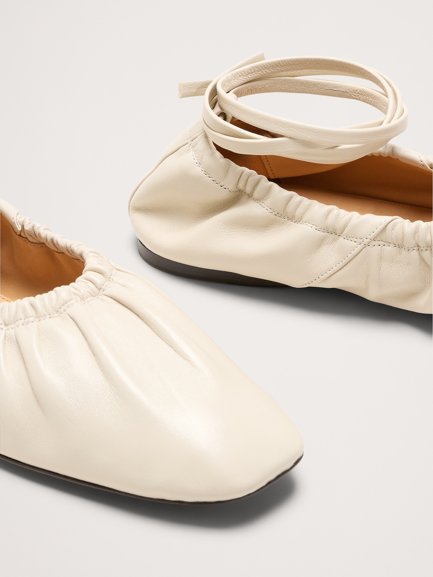 Image number 6 showing, Ruched Leather Ballet Flat
