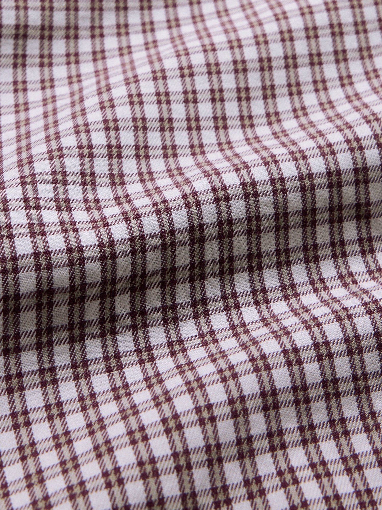 Мужская рубашка Banana Republic Slim-Fit Cotton-Cashmere Dress Shirt, цвет: Бордовый красный клетчатый — фото 2