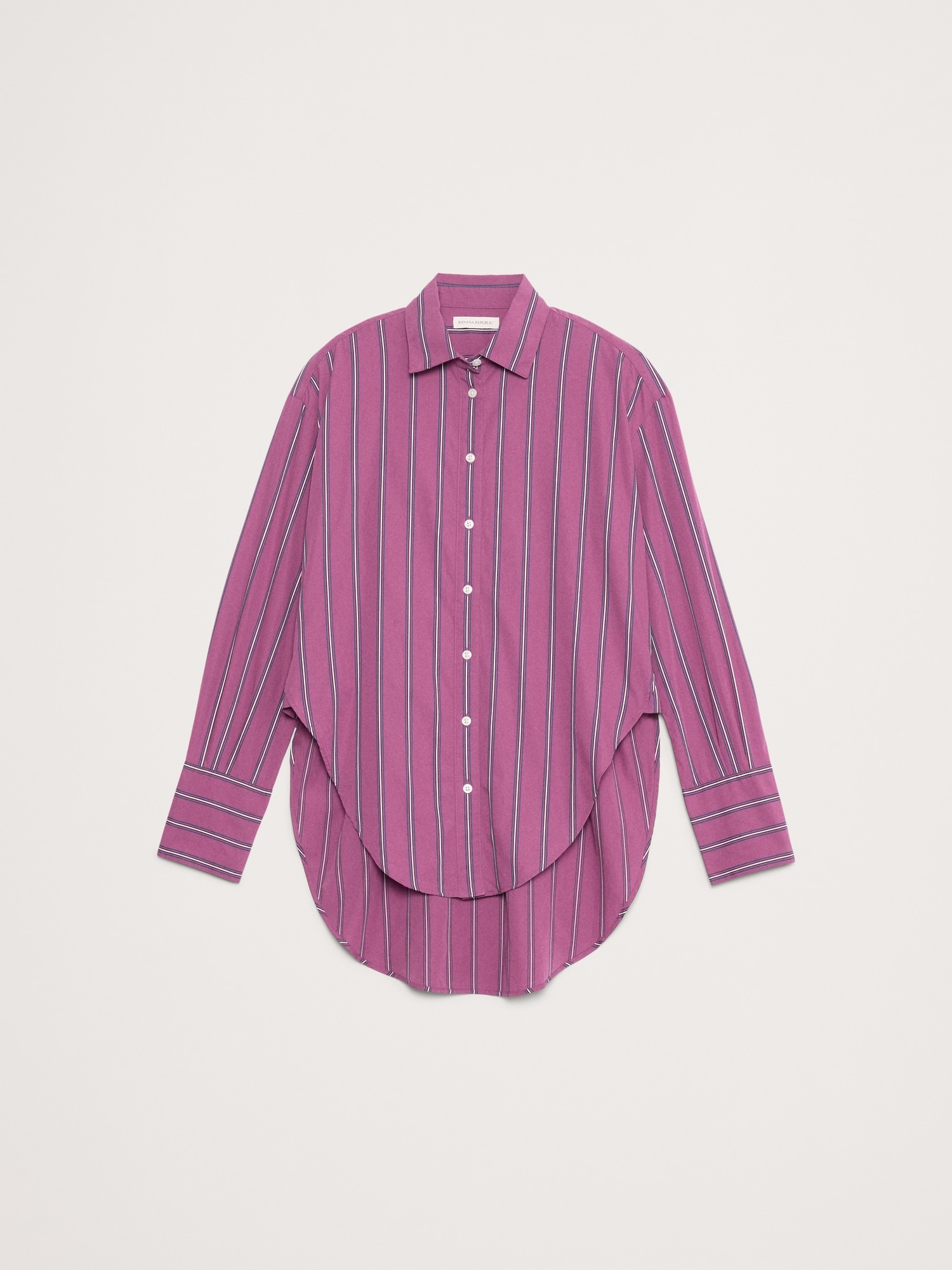 Image number 8 showing, Cotton Poplin Curve-Hem Shirt