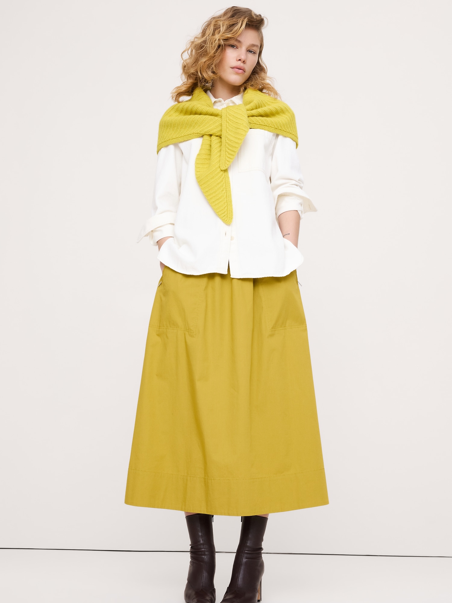 Image number 6 showing, Merino-Cotton Triangle Scarf