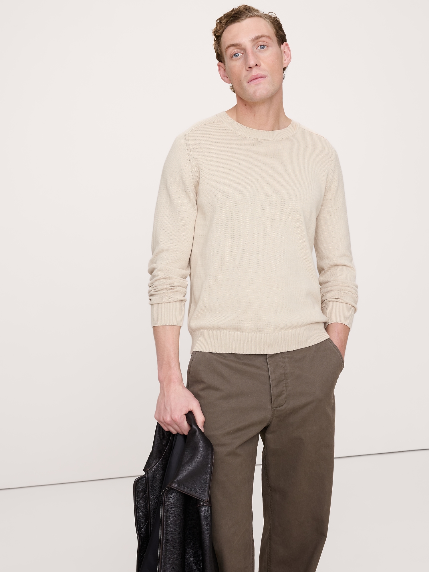 Image number 1 showing, Cotton Crew-Neck Sweater