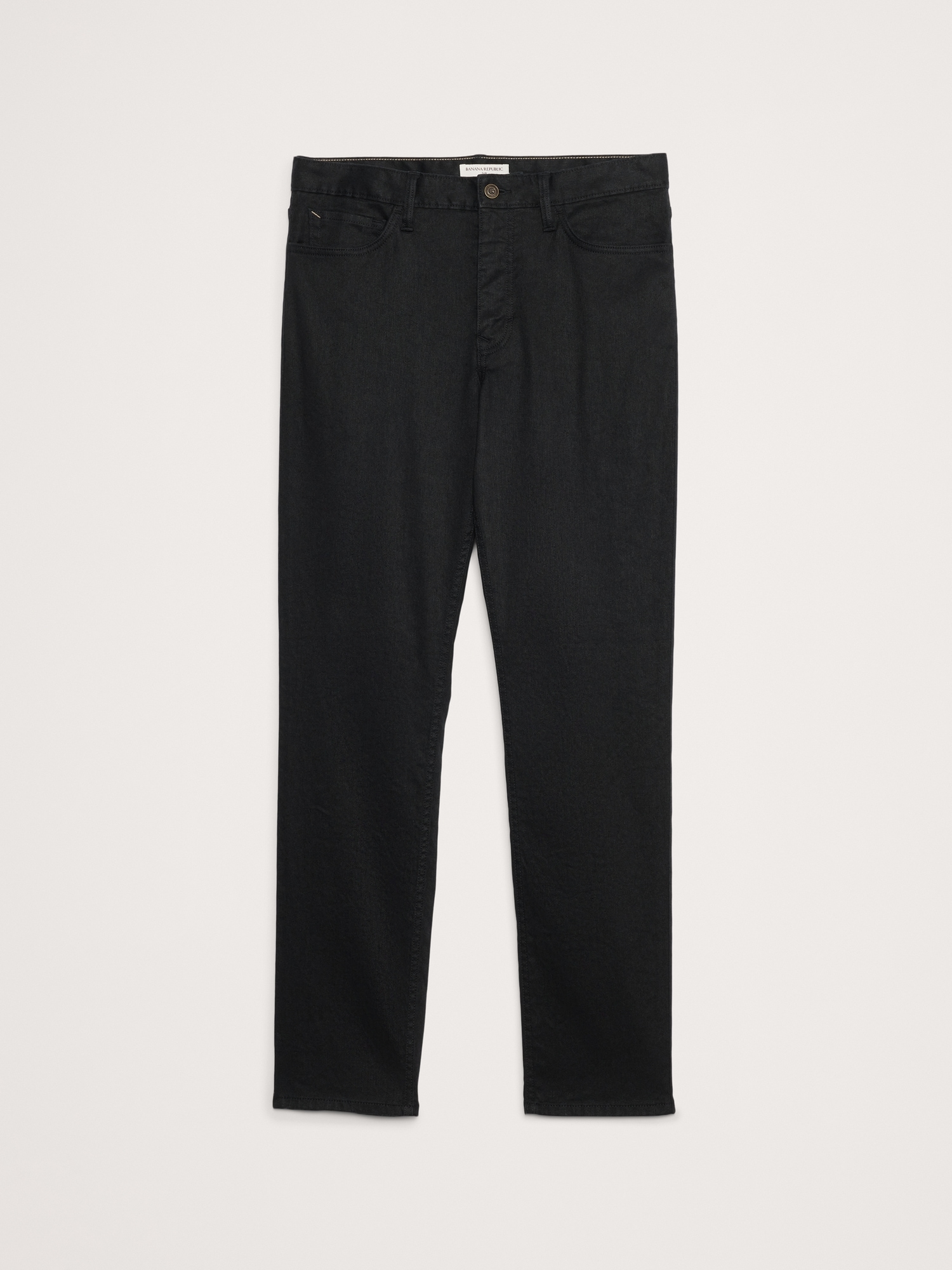 Мужские брюки Banana Republic Slim Linen-Cotton Traveler Pant, цвет: Чёрный — фото 4