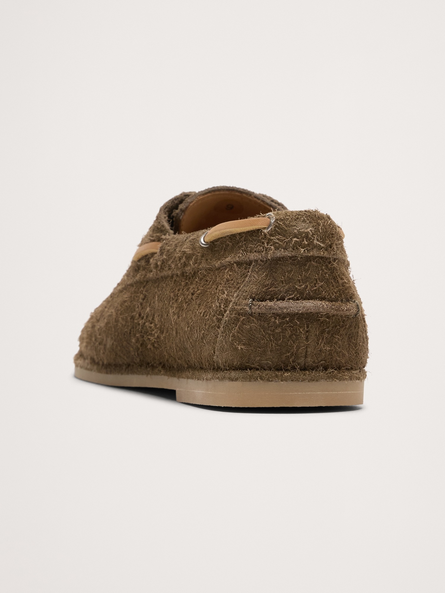 Женские туфли Banana Republic Textured Italian Suede Boat, цвет: Оливковый зелёный — фото 4