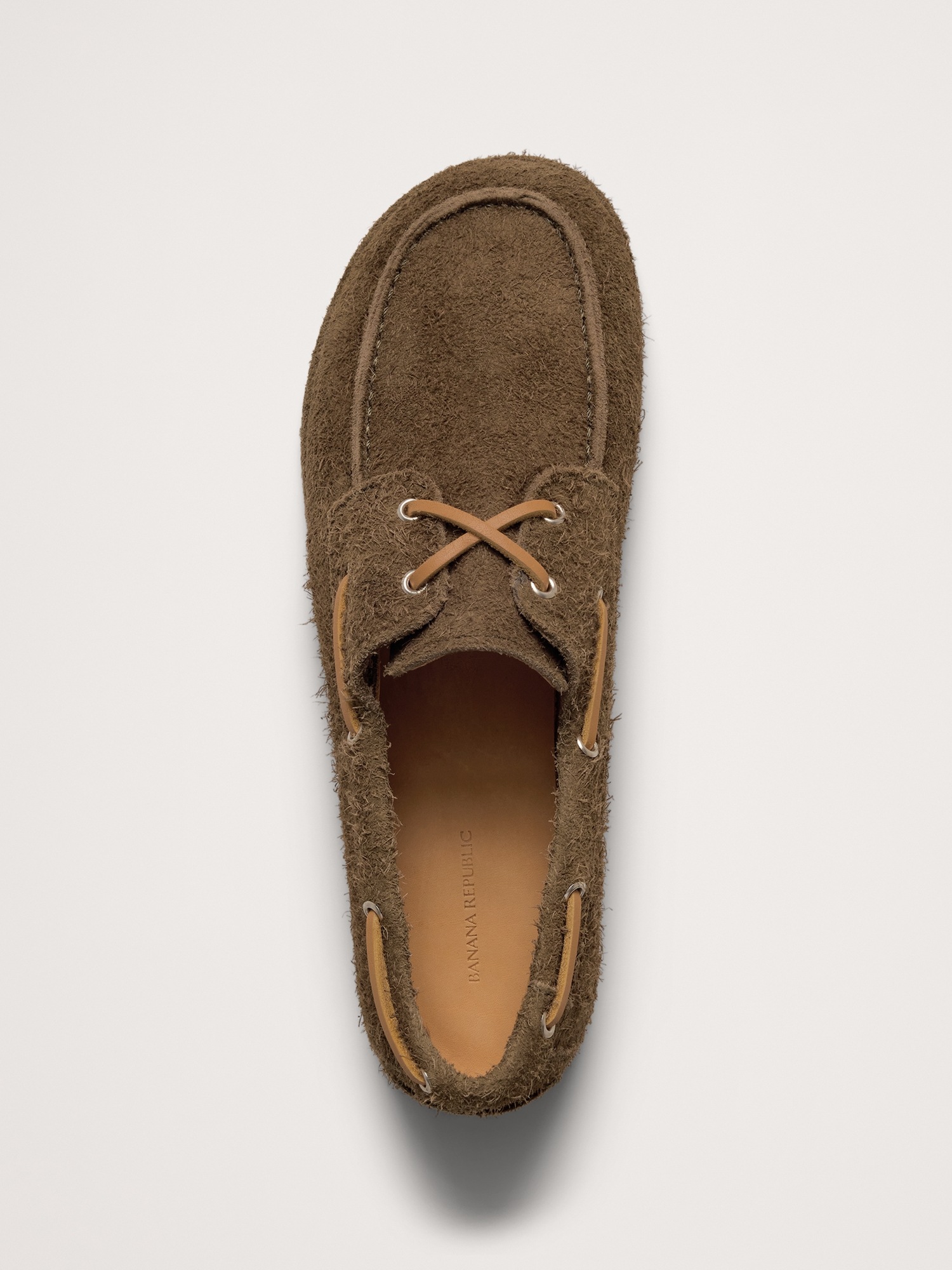 Женские туфли Banana Republic Textured Italian Suede Boat, цвет: Оливковый зелёный — фото 5