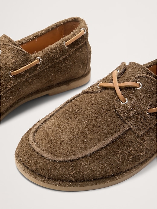 Textured Italian Suede Boat Shoe | Banana Republic