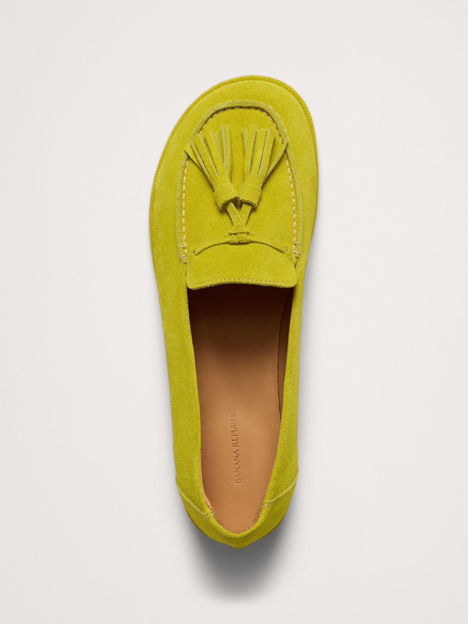 Женские туфли Banana Republic Italian Suede Tassel Loafer, цвет: Лаймовый — фото 5