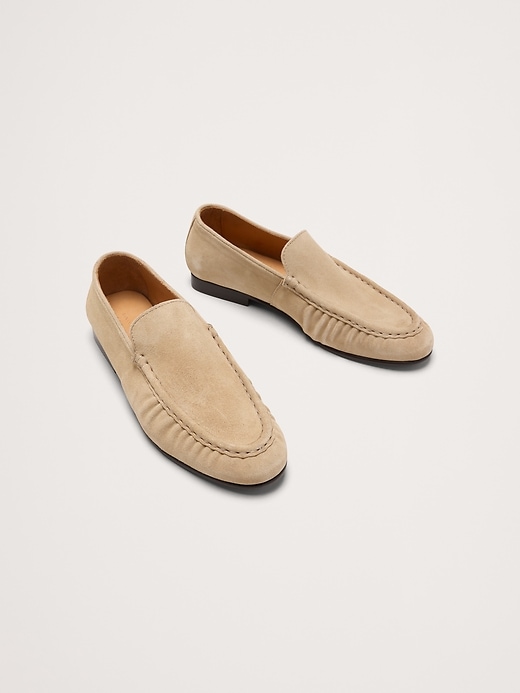 Italian Suede Moc-Toe Loafer | Banana Republic