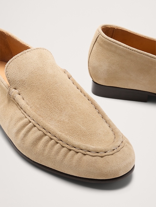 Italian Suede Moc-Toe Loafer | Banana Republic