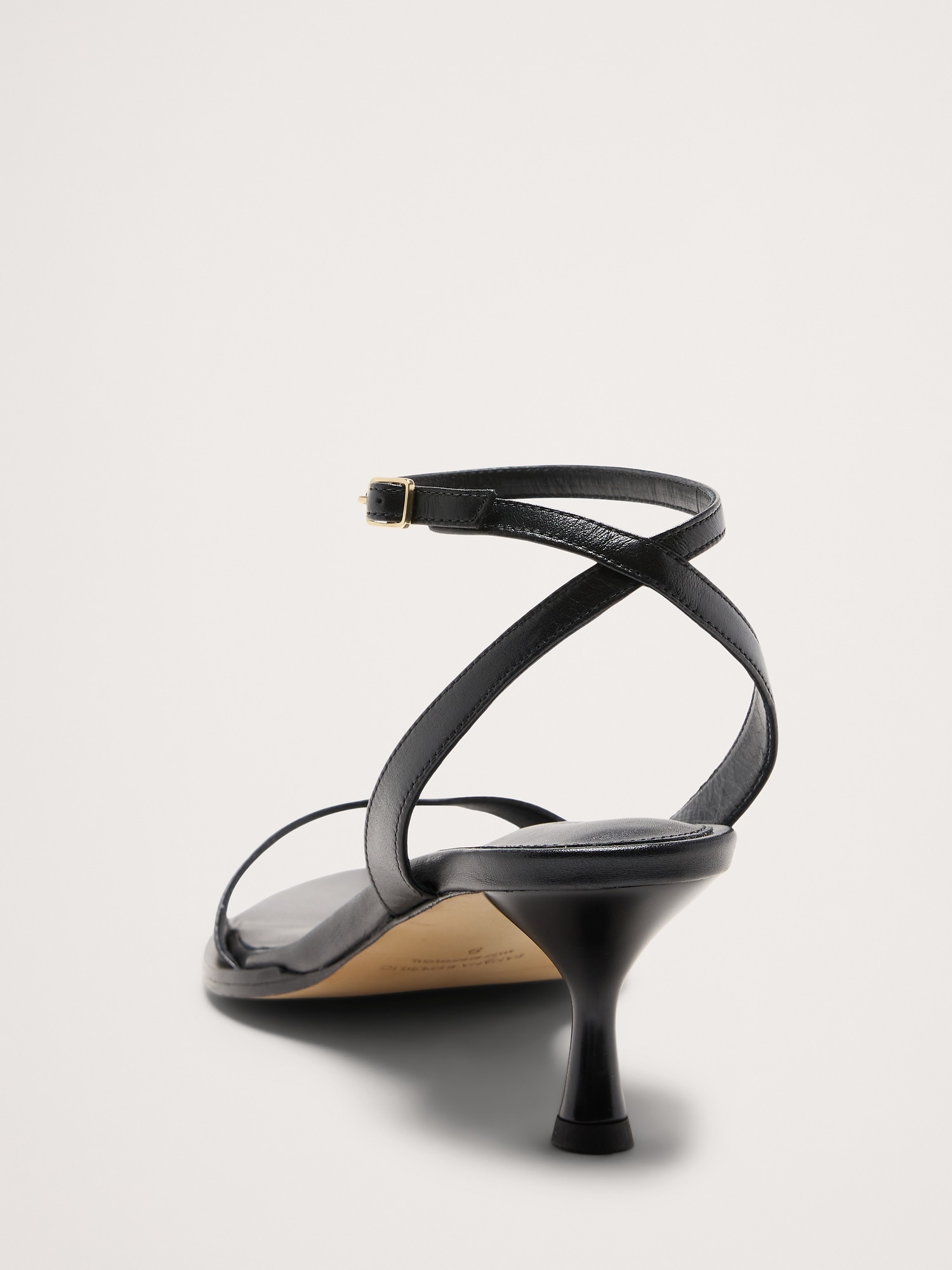 Image number 3 showing, Italian Leather Kitten-Heel Sandal
