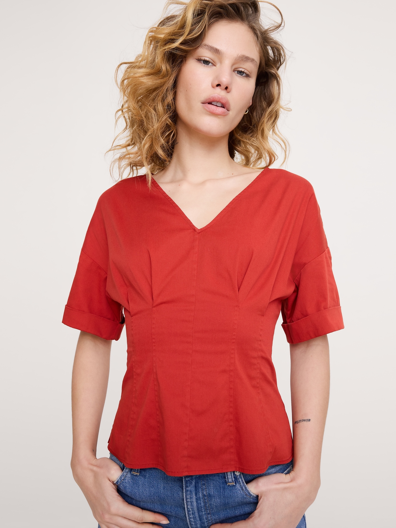 Image number 3 showing, Soft Cotton Fitted Waist Top