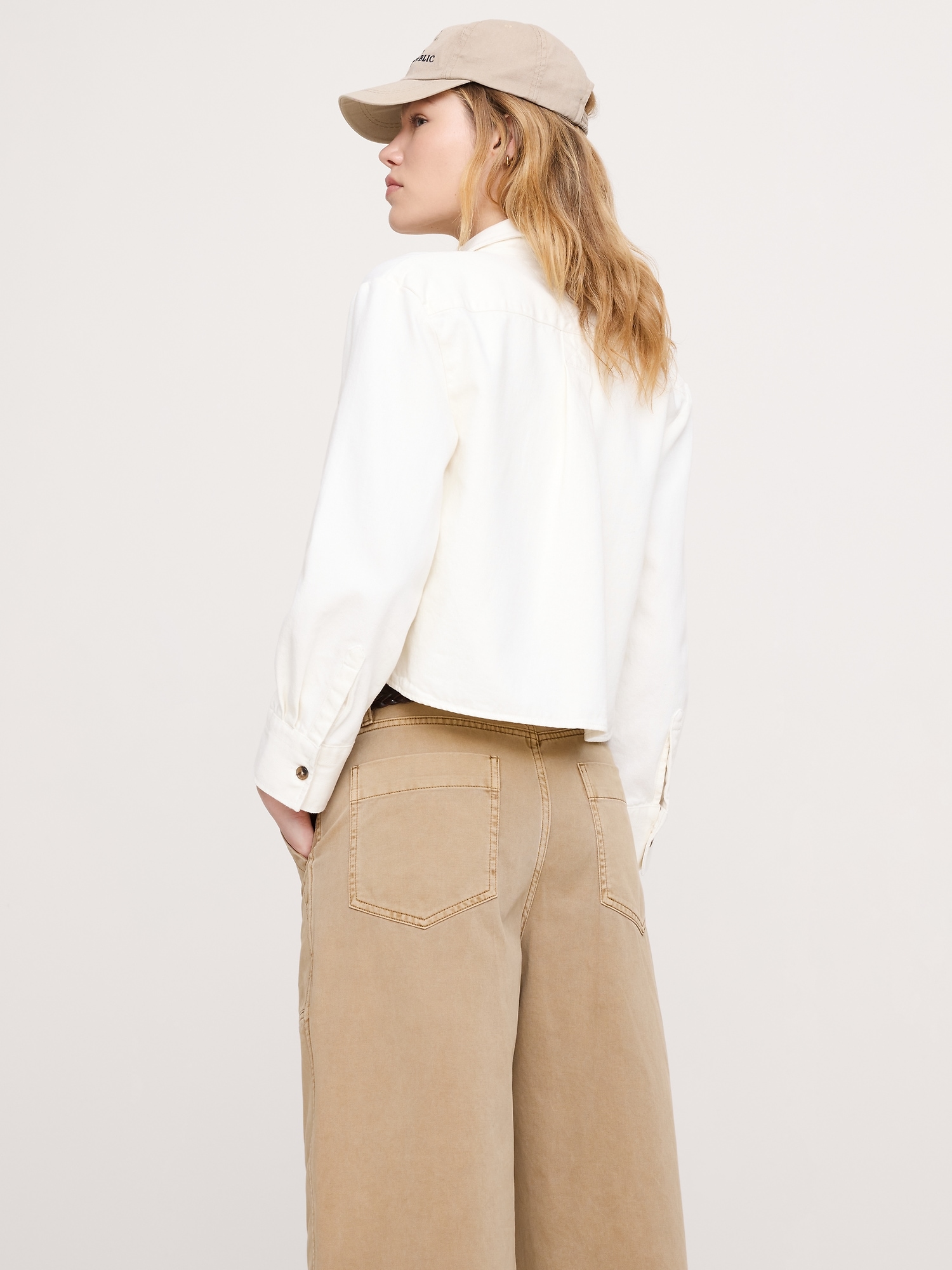 Image number 2 showing, Denim Cropped Utility Shirt