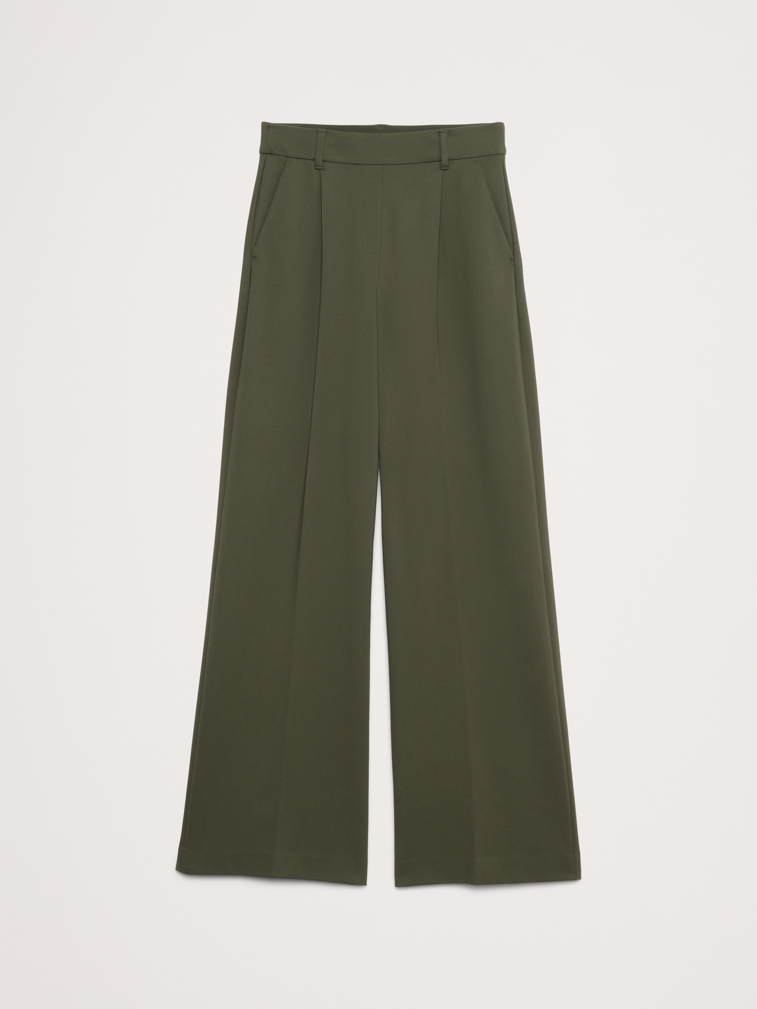 Image number 6 showing, High-Rise Wide-Leg Drapey Ponte Pull-On Pant